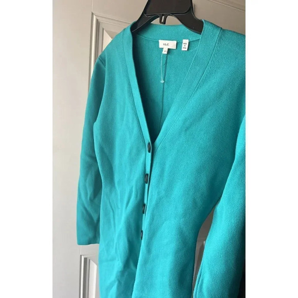A.L.C. Nate Button Front Sweater Dress Heavyweight Jade Teal Size Xs Women’s - Picture 7 of 9